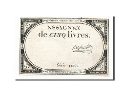 Billet, France, 5 Livres, 1793, 1793-10-31, Bertaut, TTB, KM:A76, Lafaurie:171 - Assignate