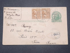 ETATS UNIS - Entier Postal  De Holyoke En 1944 Pour La France Avec Contrôle Postal - L 9580 - 1941-60