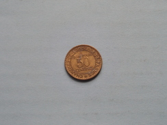 1921 ( Bon Pour ) 50 Centimes / KM 884 ( Uncleaned Coin - For Grade, Please See Photo ) ! - G. 50 Centimes