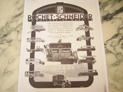 ANCIENNE PUBLICITE CAMION ET VEHICULES INDUSTRIEL ROCHET SCHNEIDER 1932 - Camions
