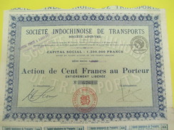 Société Indochinoise De Transports/S.A./Action De 100 Francs Au Porteur/Indochine/Paris/Vers 1950    ACT148 - Azië