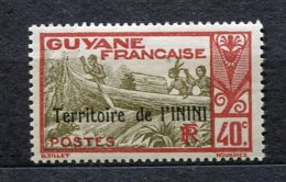 3184    ININI  N° 11**(adhérences De Gomme) 40c Rouge-brun Et Gris-olive     TB - Unused Stamps