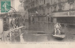 PARIS XVè  75  INONDATIONS DE 1910   CARREFOUR DES RUES DE JAVEL  ET SAINT CHARLES - Paris Flood, 1910