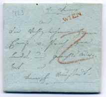 Lettre De WIEN   ( Vienne )  /  AUTRICHE /  Marque WIEN  En Rouge / 1823 - ...-1850 Prephilately