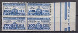 Brazil Brasil Mi# 439 ** MNH Block Of 4 FEIRA DES AMOSTRAS 1935 - Unused Stamps