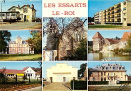 - Yvelines -gd Format- Ref-V98-  Les Essarts Le Roi - Souvenir De .. - Multi Vues Dont Gare - Train - Ecoles - Ferme - - Les Essarts Le Roi