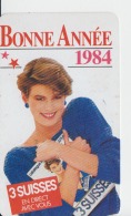 Switzerland Bonne Annee 1984 Calendar 105/65 Mm - Tamaño Grande : 1981-90