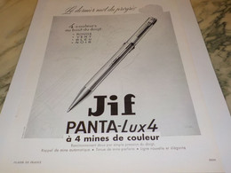 ANCIENNE PUBLICITE  4 COULEURS STYLO JIF 1951 - Other & Unclassified