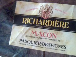 St Lager Vieille Etiquette  Vins Pasquier Des Vignes Negociant  Macon Richardiere - Vin De Pays D'Oc