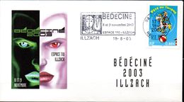 Enveloppe Illustrée "Bédéciné 2003 ILLZACH 8 Et 9 Novembre - Bandes Dessinées