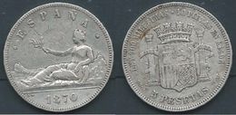 SPAIN ESPAÑA 1870 5 PTAS GOBIERNO PROVISIONAL I REPUBLIC STAR 18-70 SNM SILVER PLATA VERY GOOD CONDITION  MBC - Other & Unclassified