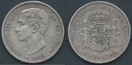 ESPAGNA SPANIEN SPAIN ESPAÑA 1875 ALFONSO XII DEM 5 PESETAS SILVER PLATA - Andere & Zonder Classificatie