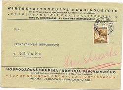 Böhmen Und Mähren Brief Wirtschaftsgruppe Bauindustrie Prag 1942 EF MI.64 - Storia Postale