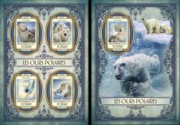 Tchad 2017, Animals, Polar Bears, 4val In BF +BF - Arctic Wildlife