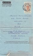 NIGERIA - AEROGRAMME 1958 IKEJA AIR PORT -> NEW YORK - Nigeria (...-1960)