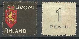 FINLAND FINNLAND 1900 Wappe Trauermarke - Unused Stamps