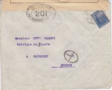 LETTRE CENSUREE POUR LA SUISSE - 1916 - DIVERS CACHETS - Storia Postale