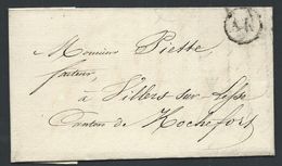 L Datée De BURE 1839, Boîte Rurale AN Distribuée Dans La Même Tournée Pour Villers/Lesse. RR (texte Sur Ciergnon) - 1830-1849 (Belgique Indépendante)