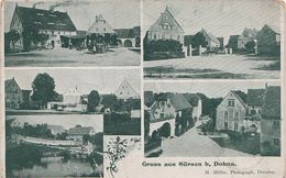 Litho AK Gruß Sürsen Sürssen Dorfplatz Gasthaus A Dohna Heidenau Mügeln Pirna Bosewitz Gorknitz Tronitz Gamig Borthen - Maxen