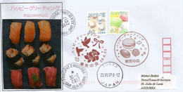 Gastronomie Japonaise Sur Lettre 2017 Adressée ANDORRA, Avec Timbre à Date Arrivée - Storia Postale