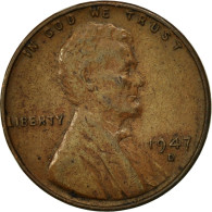 Monnaie, États-Unis, Lincoln Cent, Cent, 1947, U.S. Mint, Denver, TTB, Laiton - 1909-1958: Lincoln, Wheat Ears Reverse