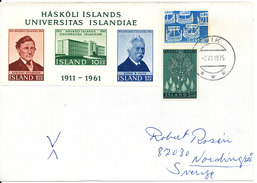 Iceland Cover Sent To Sweden Reykjavik 7-7-1975 With Minisheet And Other Stamps - Covers & Documents