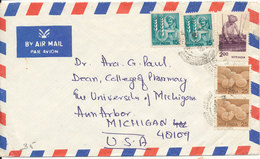 India Air Mail Cover Sent To USA - Airmail