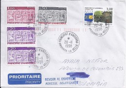 TP N° 510 + 318x2/321/322 SUR LETTRE DU 20.11.98 POUR LA COLOMBIE - Cartas & Documentos