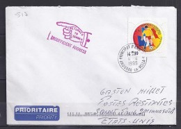 TP N° 517 SUR LETTRE DU 11.6.99 POUR LES USA - Storia Postale