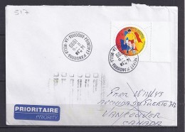 TP N° 517 SUR LETTRE DU 11.6.99 POUR LE CANADA - Storia Postale