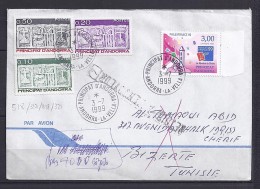 TP N° 518 (+317/318/321) SUR LETTRE DU 3.7.99 POUR LA TUNISIE - Covers & Documents