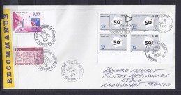 TP N° 521x4 (+322/518) SUR LETTRE RECOMMANDEE DU 26.7.99 POUR LA FRANCE + POSTE RESTANTE - Storia Postale