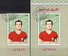 Fußballer Beckenbauer 1968 Adschman 313+Block 61 O 9€ Sportler Team Germany Hojas S/s Blocs Soccer Sheet M/s Bf VAE - Usati