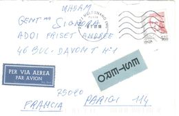 4010 MELEGNANO Italie 20077  6 7 01 08 Lettre Etiquette Etiquetta AVION PER VIA AEREA ESTERO Etranger Dest PARIS Parigi - 2001-10: Poststempel