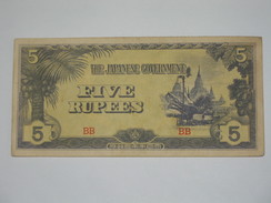 5 Five Rupees 1942-1944 - The Japanese Government **** EN ACHAT IMMEDIAT **** - Philippines