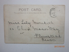 Postcard Genealogy Lily Meridith Church Manor Way Plumstead Kent PU Gibraltar 1903  Undivided Back My Ref B11421 - Genealogía