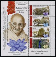NIUAFO'OU 2016 - Ghandi, Faune Asiatique, Lion, éléphant, Rhinocéros Et Paon - BF Neufs // Mnh - Tonga (1970-...)