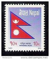 NEPAL 2001, LOT Of 10 Stamps,  National Flag, Definitive Stamp. Yvert 706, 1 Stamp Complete , MNH(**) - Otros & Sin Clasificación