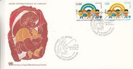 Nations Unies - Genève - Lettre De 1979 - Oblit Genève - Année De L'enfant - Arc En Ciel - Storia Postale