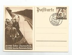 Entier Postal Hitler  Marcophilie Reihenau Konstanz  1933 - 1936 Erfter Spatenftich 1000km Lutobahn Fertig Autoroute - Autres & Non Classés