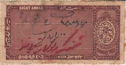 INDIA HYDERABAD PRINCELY STATE 8-ANNAS COURT FEE STAMP 1908 GOOD/USED - Hyderabad