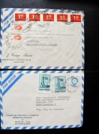 2 Covers Sent From Argentina To Germany Monumento - Briefe U. Dokumente