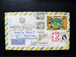 Cover Sent From Brazil To Germany Registered Exfilbra 72 Philatelic Exhibition - Cartas & Documentos