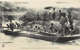 Ref U671- Laos - Sur Le Mekong - Grande Pirogue Désarmée Pour Le Passage D Un Rapide  - Carte Bon Etat  - - Laos