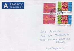 TIMBRES - STAMPS - LETTRE  POUR PORTUGAL AVEC CODE À BARRES - SUISSE - HELVETIA - 2009 - TIMBRES DIVERS - Storia Postale