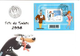 B.F. - Fête Du Timbre - Le Loup - La Girl -La Girl - Droppy - Le 1/03/2008 à AUXERRE (89) - Bandes Dessinées