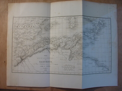 GRAVURE ANCIENNE De 1845 - CARTE CARTHAGE - ROLLIN VIVIEN - 36cm X26cm -  MAP 1845 PRINT - TBE - Carte Geographique