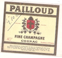 --- PAILLOUD Cognac Fine Champagne (4100 Anotation D'imprimeur) - Whisky