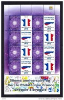 Collector  2014 "50ème Anniversaire Du Cercle Phila. France Tchéquie Slovaquie" 8 Timbres + Coupons Personnalisés T2 50g - Altri & Non Classificati