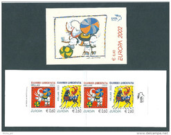 Greece 2002 Europa Booklet 2 Sets With 2-Side Perforation MNH - Cuadernillos